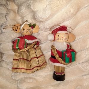 1991 Avon Mr & Mrs Claus Mouse ornaments